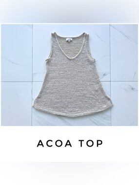 Acoa top size Small cream knit crochet